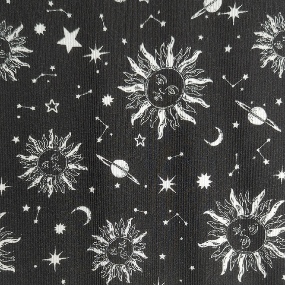 NoBo Black Sun Moon Celestial Fitted Ribbed Top Juniors Large 11-13 Whimsigoth - Picture 6 of 15